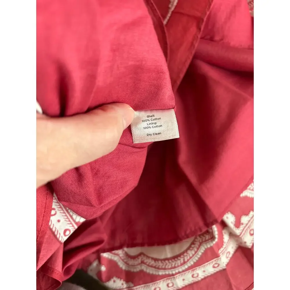 Talbots Dusty Red / Pink and White Floral A-Line Skirt. Size 16 - Picture 9 of 9